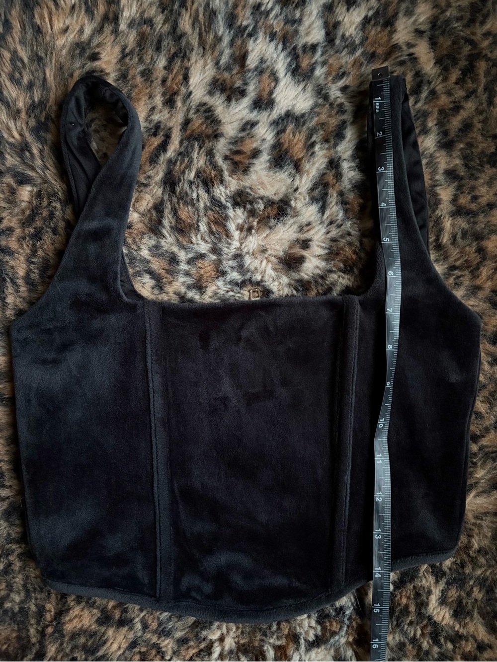 Black Velvet Crop Bustier Crop Top Forever 21 small - Picture 5 of 7